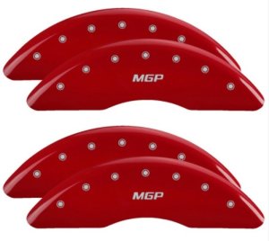 RAM 3500 Caliper Covers - Front + Rear - MGP - MGP Logo - Red - `19-`24
