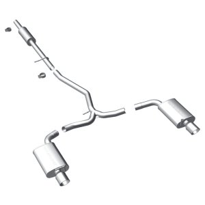 Ford Explorer Performance Exhaust - Rear - Magnaflow - Street Series Cat-Back, Dual Split Rear Exit, Stainless Steel, Mandrel-Bent 2.5 in Piping, Polished 4 in Double-Wall Tips - Polished Stainless Steel - `11-`15 Ford Explorer Performance Exhaust - Rear - Magnaflow - Street Series Cat-Back, Dual Split Rear Exit, Stainless Steel, Mandrel-Bent 2.5 in Piping, Polished 4 in Double-Wall Tips - Polished Stainless Steel - `11-`15