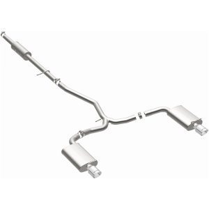 Ford Explorer Performance Exhaust - Rear - Magnaflow - Street Series Cat-Back, Dual Split Rear Exit, Stainless Steel, Mandrel-Bent 2.5 in Piping, Polished 4 in Double-Wall Tips - Polished Stainless Steel - `11-`15 Ford Explorer Performance Exhaust - Rear - Magnaflow - Street Series Cat-Back, Dual Split Rear Exit, Stainless Steel, Mandrel-Bent 2.5 in Piping, Polished 4 in Double-Wall Tips - Polished Stainless Steel - `11-`15
