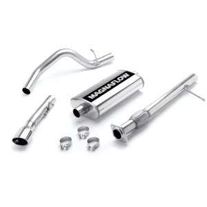 Chevrolet Avalanche Performance Exhaust - Passenger Side Rear - Magnaflow - Street Series Cat-Back with Single Straight-Through Muffler and Welded-On Double Wall Straight Cut Rolled Edge Tips - Polished - `07-`08
