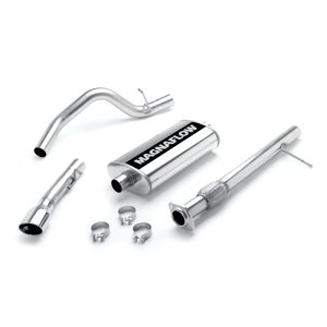 Chevrolet Avalanche Performance Exhaust - Passenger Side Rear - Magnaflow - Street Series Cat-Back with Single Straight-Through Muffler and Welded-On Double Wall Straight Cut Rolled Edge Tips - Polished - `07-`08