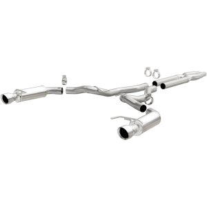 Ford Mustang Performance Exhaust - Rear - Magnaflow - Cat Back, Competition, Dual Split Polished Tips - Polished - `15-`17