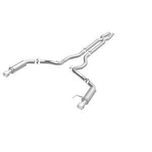 Ford Mustang Performance Exhaust - Rear - Magnaflow - Cat Back, Competition, Dual Split Polished Tips - Polished - `15-`17