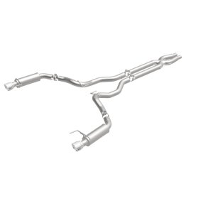 Ford Mustang Performance Exhaust - Rear - Magnaflow - Cat Back, Competition, Dual Split Polished Tips - Polished - `15-`17