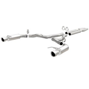 Ford Mustang Performance Exhaust - Rear - Magnaflow - Cat Back, Competition, Dual Split Polished Tips - Polished - `15-`17