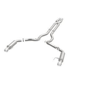 Ford Mustang Performance Exhaust - Rear - Magnaflow - Cat Back, Competition, Dual Split Polished Tips - Polished - `15-`17