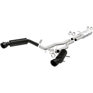 Land Rover Range Rover Performance Exhaust - Rear - Magnaflow - Cat-Back, Dual Split Rear Exit, Touring Series Black, 2.5 in piping, 4.5 in Black Tips - Black - `15-`16