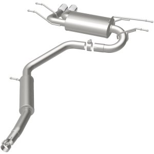 Mazda MX-5 Miata Performance Exhaust - Rear - Magnaflow - Cat-Back, Dual Straight Passenger Side Rear Exit, 3in Polished Welded-On Double Wall Angle Cut Folded Edge Tips - Polished - `15-`23