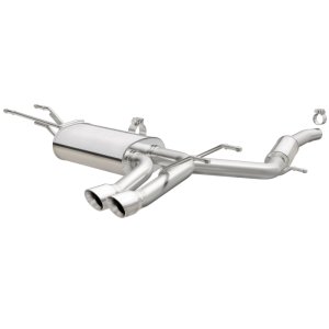Mazda MX-5 Miata Performance Exhaust - Rear - Magnaflow - Cat-Back, Dual Straight Passenger Side Rear Exit, 3in Polished Welded-On Double Wall Angle Cut Folded Edge Tips - Polished - `15-`23
