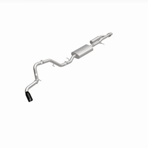 GMC Yukon Performance Exhaust - Single Passenger Side Rear Exit - Magnaflow - Street Series, Cat-Back, No Drone Technology, Stainless Steel with Black Chromed Tip - Black - `21-`25