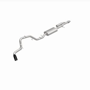 GMC Yukon Performance Exhaust - Single Passenger Side Rear Exit - Magnaflow - Street Series, Cat-Back, No Drone Technology, Stainless Steel with Black Chromed Tip - Black - `21-`25