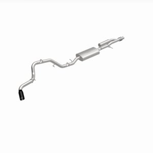 GMC Yukon Performance Exhaust - Single Passenger Side Rear Exit - Magnaflow - Street Series, Cat-Back, No Drone Technology, Stainless Steel with Black Chromed Tip - Black - `21-`25