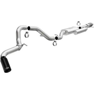 GMC Yukon Performance Exhaust - Single Passenger Side Rear Exit - Magnaflow - Street Series, Cat-Back, No Drone Technology, Stainless Steel with Black Chromed Tip - Black - `21-`25