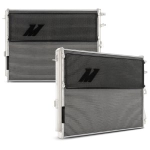 BMW M2 Heat Exchanger - Mishimoto - Performance, Dual-Pass, Aluminum End Tanks, Louvered Fins, with Rock Guards - `23-`27
