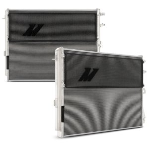 BMW M2 Heat Exchanger - Mishimoto - Performance, Dual-Pass, Aluminum End Tanks, Louvered Fins, with Rock Guards - `23-`27