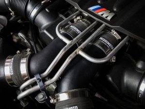 BMW M5 Intercooler Pipe Kit - Mishimoto - Charge Pipes, Micro Wrinkle Black - Micro Wrinkle Black - `12-`16