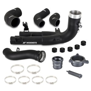 BMW M2 Intercooler Charge Pipe Kit - Hot Side - Mishimoto - Hot-Side Performance Charge Pipe, Cast Aluminum Merge + Silicone Hoses, 27% Less Restrictive - `23-`27 BMW M2 Intercooler Charge Pipe Kit - Hot Side - Mishimoto - Hot-Side Performance Charge Pipe, Cast Aluminum Merge + Silicone Hoses, 27% Less Restrictive - `23-`27