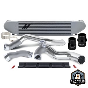 Ford Mustang Performance Intercooler Kit - Mishimoto - Bar-and-Plate - Silver/Polished - `24-`27