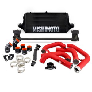 Subaru WRX Intercooler Kit - Front - Mishimoto - Performance Front-Mount - Black Intercooler, Red Pipes - `22-`27