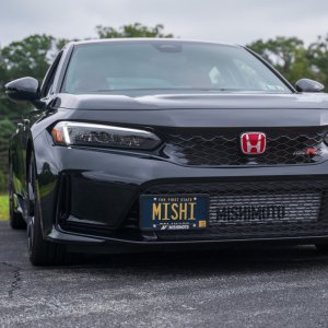 Honda Civic Type-R License Plate Relocation Kit - Front - Mishimoto - Black - `23-`27