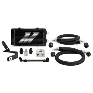 Toyota GR Corolla Oil Cooler Kit - Mishimoto - Non-Thermostatic, Dual-pass 14 row oil cooler - Black - `23-`27