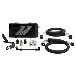 Toyota GR Corolla Oil Cooler Kit - Mishimoto - Non-Thermostatic, Dual-pass 14 row oil cooler - Black - `23-`27