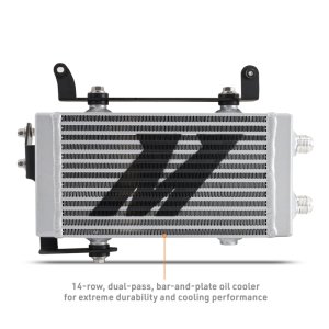 Toyota GR Corolla Oil Cooler Kit - Mishimoto - Non-Thermostatic, Dual-pass 14 row - Silver - `23-`27