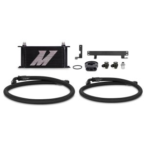 Subaru WRX Oil Cooler Kit - Front - Mishimoto - 19-row, Thermostatic/Non-Thermostatic, Stealth Black - Black - `22-`27
