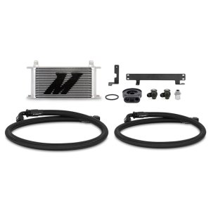 Subaru WRX Oil Cooler Kit - Front - Mishimoto - Thermostatic/Non-Thermostatic with 19-row - Silver - `22-`27