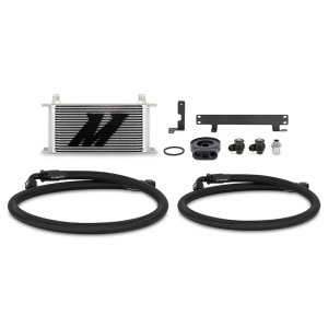 Subaru WRX Oil Cooler Kit - Front - Mishimoto - Thermostatic/Non-Thermostatic with 19-row - Silver - `22-`27
