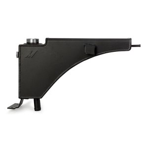 Ford Powerstroke Engine Coolant Reservoir - Mishimoto - Aluminum Degas Tank - Micro-Wrinkle Black - `99-`03