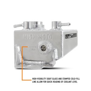 Ford Mustang Coolant Expansion Tank - Mishimoto - All-aluminum Construction with Internal Baffles - Polished - `24-`27