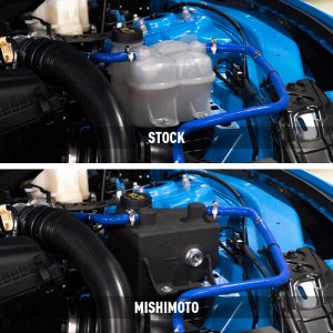 Ford Mustang Coolant Expansion Tank - Mishimoto - All-aluminum Construction with Internal Baffles - Polished - `24-`27