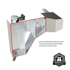 Dodge Charger Aluminum Expansion Tank - Mishimoto - Micro-wrinkle black or natural finish - `15-`27