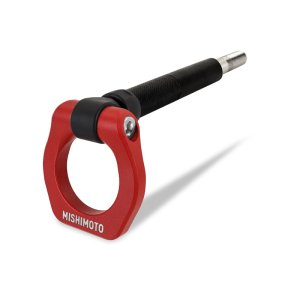 Subaru WRX Tow Hook - Front - Mishimoto - High-strength 7075 aluminum and 304 stainless-steel, 2-inch fold-down ring, 8,000-pound straight-pull strength - Red - `22-`27