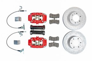 Ford Ranger Brake Kit - Front - Pedders - TrakRyder eXtreme Kit with Kevlar Ceramic Pads + Slotted/Dimpled Rotors + 6 Piston Calipers - `19-`27