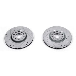 Chrysler 200 Brake Rotor (2) - Front - PowerStop - Evolution Drilled & Slotted - Silver - `15-`17 Chrysler 200 Brake Rotor (2) - Front - PowerStop - Evolution Drilled & Slotted - Silver - `15-`17