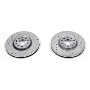 Chrysler 200 Brake Rotor (2) - Front - PowerStop - Evolution Drilled & Slotted - Silver - `15-`17 Chrysler 200 Brake Rotor (2) - Front - PowerStop - Evolution Drilled & Slotted - Silver - `15-`17