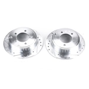 Chrysler 200 Brake Rotor (2) - Rear - PowerStop - Evolution Drilled & Slotted - Silver - `11-`14