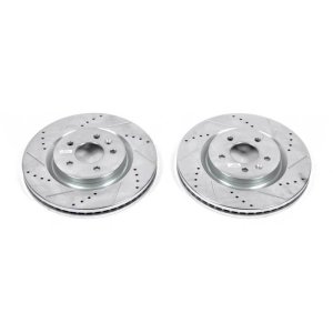 Ford Explorer Brake Rotors (2) - Front - PowerStop - Evolution Drilled & Slotted - Silver - `11-`19 Ford Explorer Brake Rotors (2) - Front - PowerStop - Evolution Drilled & Slotted - Silver - `11-`19