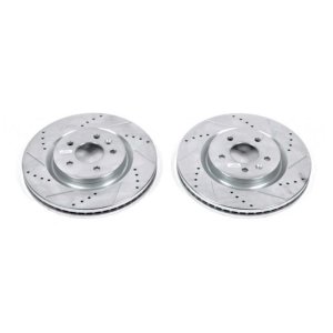 Ford Explorer Brake Rotors (2) - Front - PowerStop - Evolution Drilled & Slotted - Silver - `11-`19 Ford Explorer Brake Rotors (2) - Front - PowerStop - Evolution Drilled & Slotted - Silver - `11-`19
