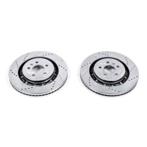 Ford Explorer Brake Rotors (2) - Front - PowerStop - Evolution Drilled & Slotted - Silver - `13-`19 Ford Explorer Brake Rotors (2) - Front - PowerStop - Evolution Drilled & Slotted - Silver - `13-`19
