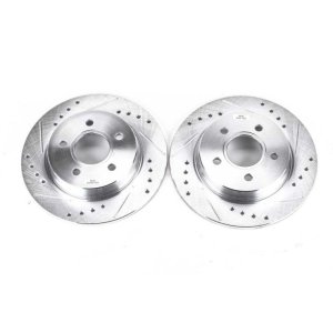 Ford Focus Brake Rotor (2) - Rear - PowerStop - Evolution Drilled & Slotted - Silver - `12-`18 Ford Focus Brake Rotor (2) - Rear - PowerStop - Evolution Drilled & Slotted - Silver - `12-`18