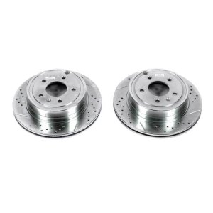 Chevrolet Captiva Sport Brake Rotors (2) - Rear - PowerStop - Evolution Drilled & Slotted - Silver - `12-`15