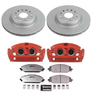 Ram 1500 Brake Kit - Front - PowerStop - Z36 Coated Rotors + Powder Coated Calipers - `19-`24