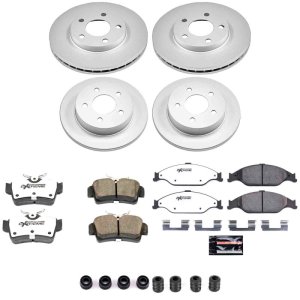 Ford Mustang Brake Kit - Front + Rear - PowerStop - Z26 Coated Rotors + Pads - `99-`04 Ford Mustang Brake Kit - Front + Rear - PowerStop - Z26 Coated Rotors + Pads - `99-`04