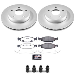 Jeep Grand Cherokee Brake Kit - Front - PowerStop - Z26 Coated Rotors + Pads - `99-`02