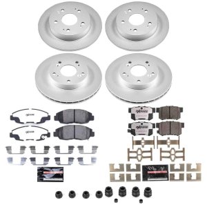 Honda Civic Brake Kit - Front + Rear - PowerStop - Z26 Coated Rotors + Pads - `06-`11