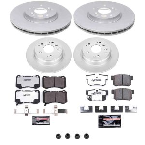 Acura TL Brake Kit - Front + Rear - PowerStop - Z26 Coated Rotors + Pads - `04-`08 Acura TL Brake Kit - Front + Rear - PowerStop - Z26 Coated Rotors + Pads - `04-`08