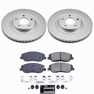 Hyundai Santa Fe Brake Kit - Front - PowerStop - Z23 Coated Rotors + D&S - `13-`16 Hyundai Santa Fe Brake Kit - Front - PowerStop - Z23 Coated Rotors + D&S - `13-`16